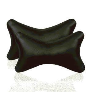 Neck Rest Polyfill Black for Car (Set of 2)